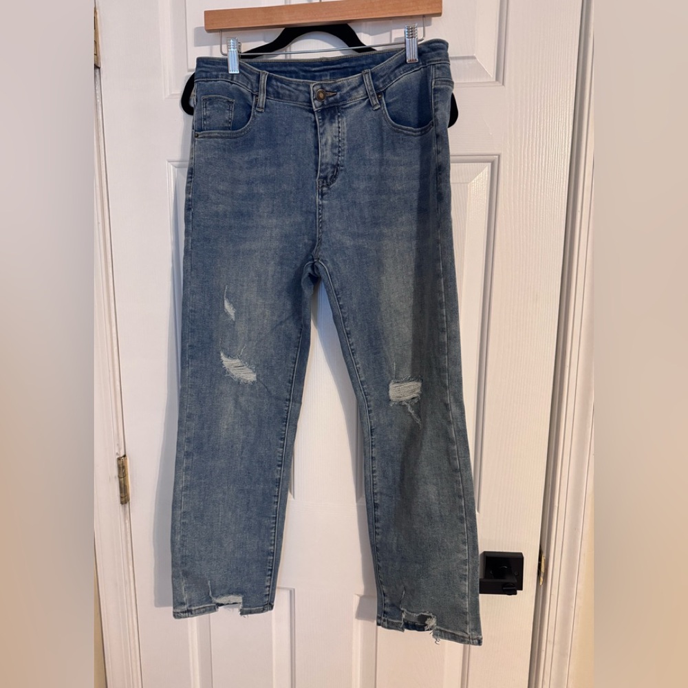 Classic Blue Distressed Women Jeans